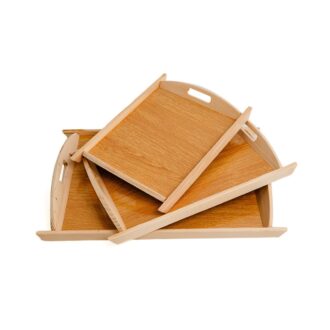 03 Pcs Set Wood Serving Tray For Kitchen